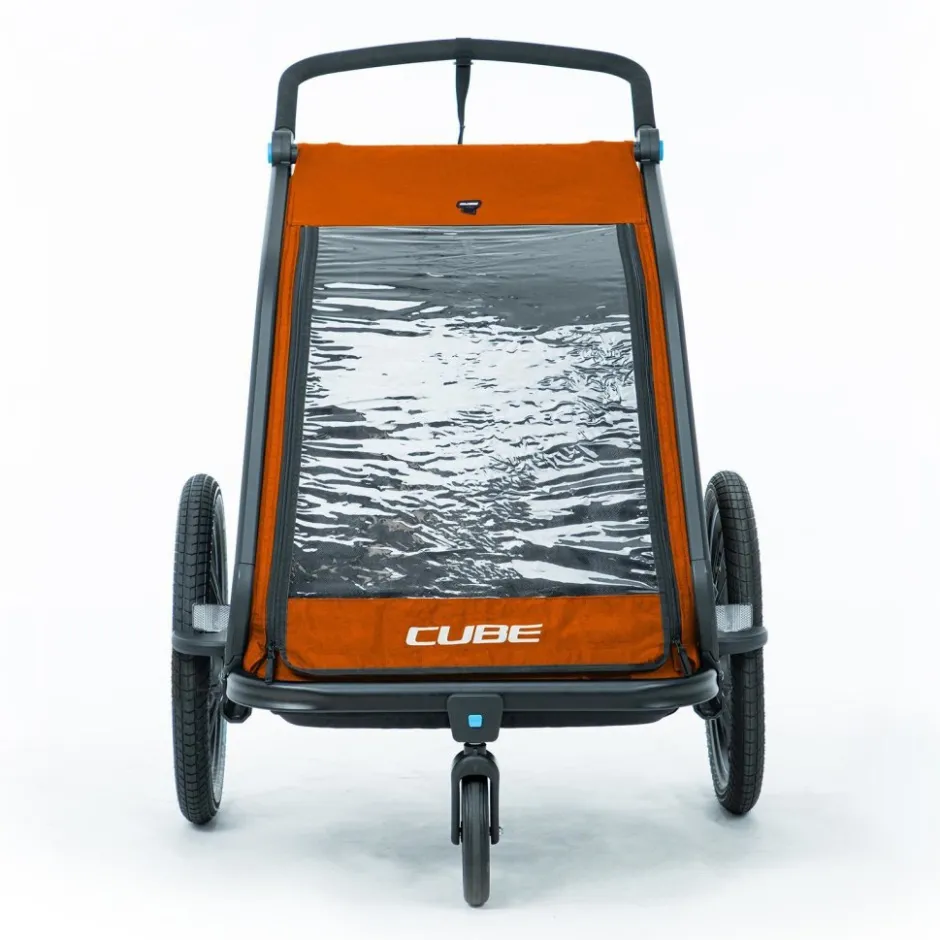 Kinderkarren < CUBE Double CMPT Fietskar voor Kinderen - X Actionteam - grey´n´orange