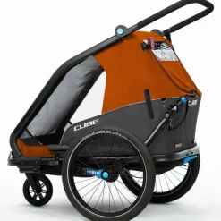 Kinderkarren < CUBE Double CMPT Fietskar voor Kinderen - X Actionteam - grey´n´orange