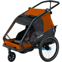 Kinderkarren < CUBE Double CMPT Fietskar voor Kinderen - X Actionteam - grey´n´orange