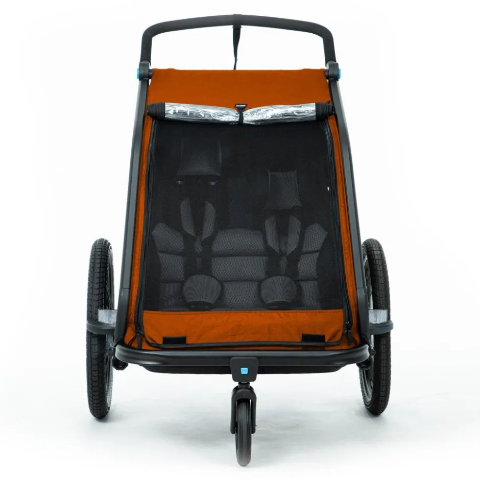 Kinderkarren < CUBE Double CMPT Fietskar voor Kinderen - X Actionteam - grey´n´orange