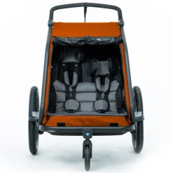 Kinderkarren < CUBE Double CMPT Fietskar voor Kinderen - X Actionteam - grey´n´orange