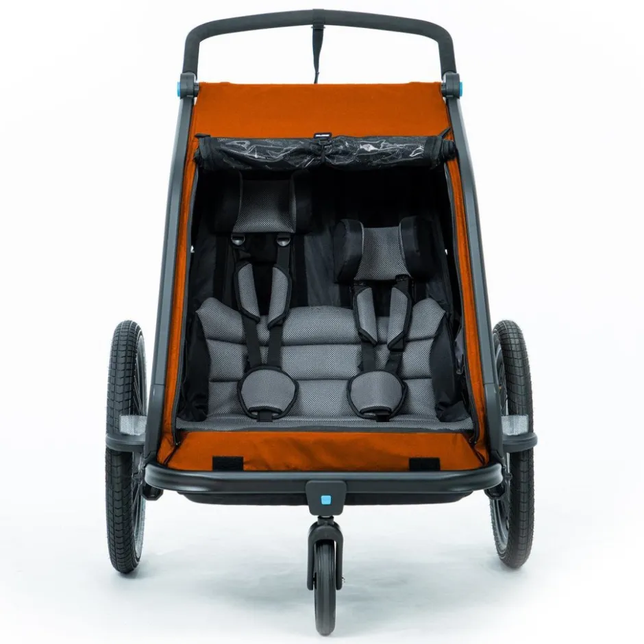 Kinderkarren < CUBE Double CMPT Fietskar voor Kinderen - X Actionteam - grey´n´orange
