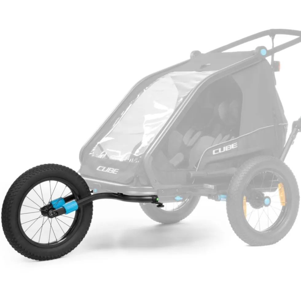 CUBE Fat Wheel Jogger Kit voor Kinderfietskarren Double - zwart