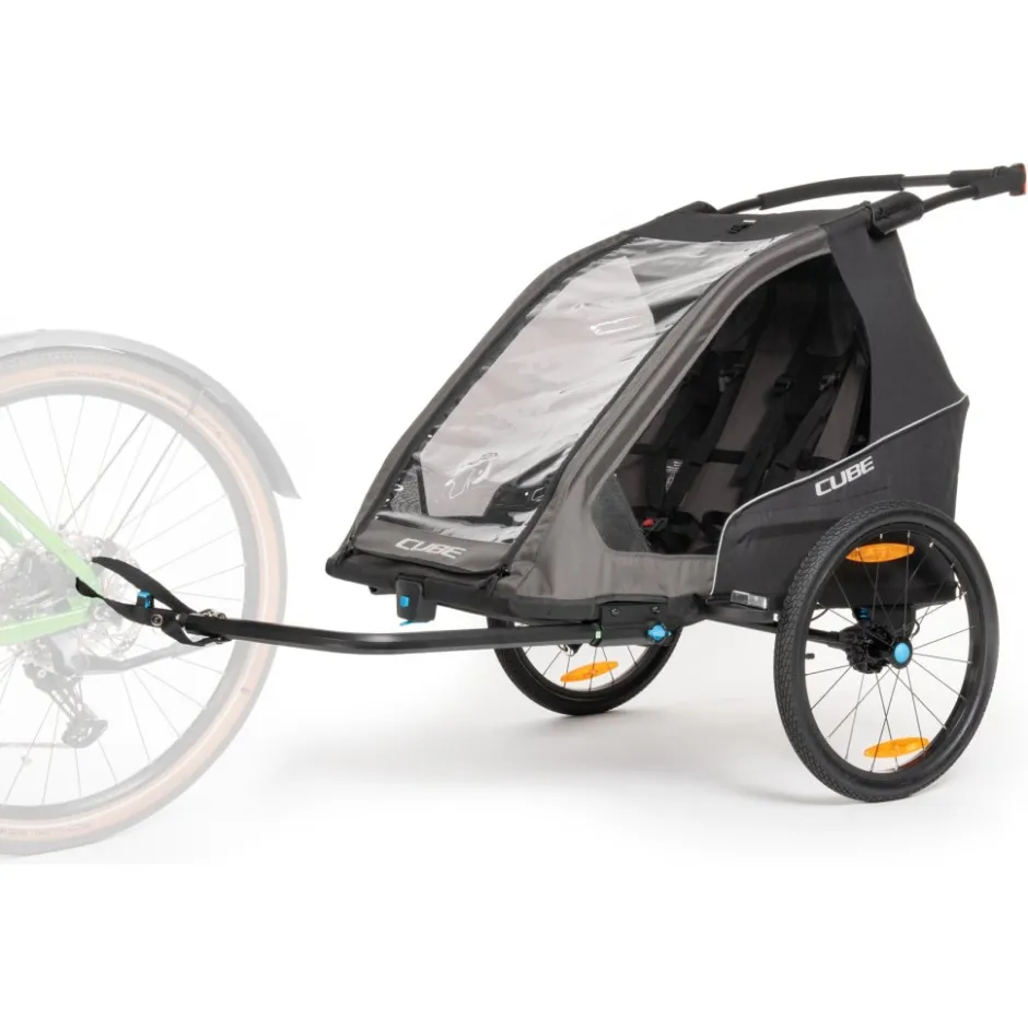 Kinderkarren < CUBE Fietskar voor Kinderen Double PURE - black´n´grey