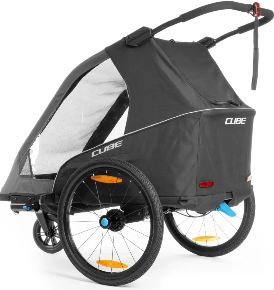 Kinderkarren < CUBE Fietskar voor Kinderen Double PURE - black´n´grey