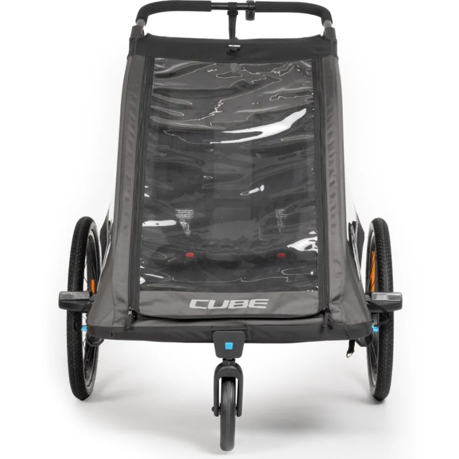 Kinderkarren < CUBE Fietskar voor Kinderen Double PURE - black´n´grey