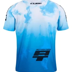 CUBE MTB ROOKIE X Actionteam Fietsshirt met Korte Mouwen Kinderen - topas blue