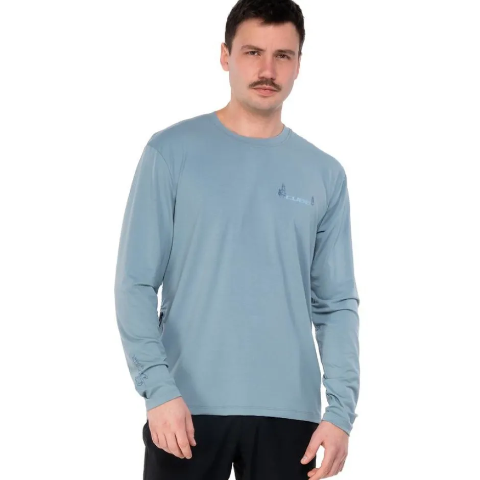 Mtb-Shirts < CUBE TB oft Touch Round Neck Fiethirt et ange ouwen Heren - bauw