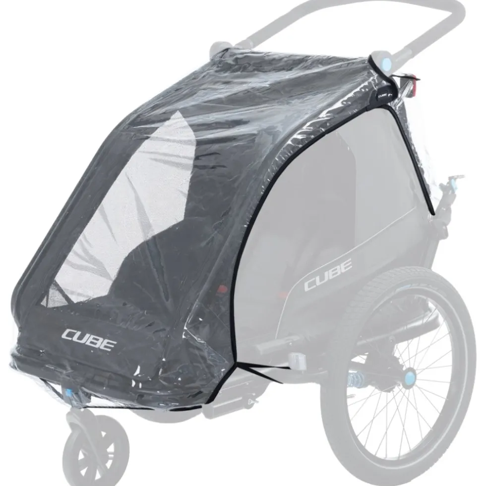 CUBE Regenhoes voor Fietskar voor Kinderen Double CMPT - transparant
