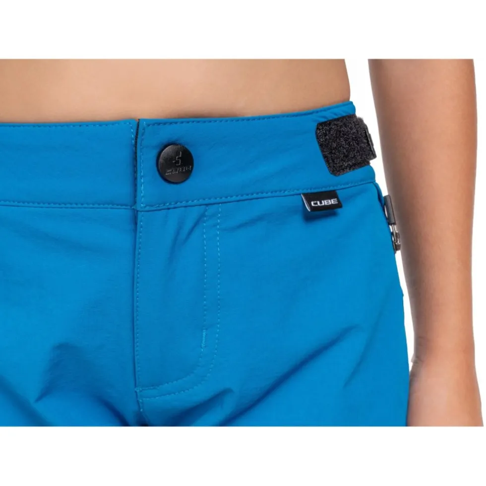 CUBE ROOKIE X Actionteam MTB Baggy Shorts Kinderen - topas blue