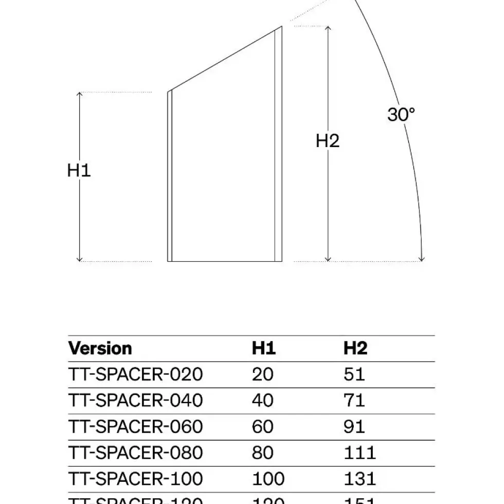 Deda Verlengstukken afstandshouder Kit voor TT314 - 60mm