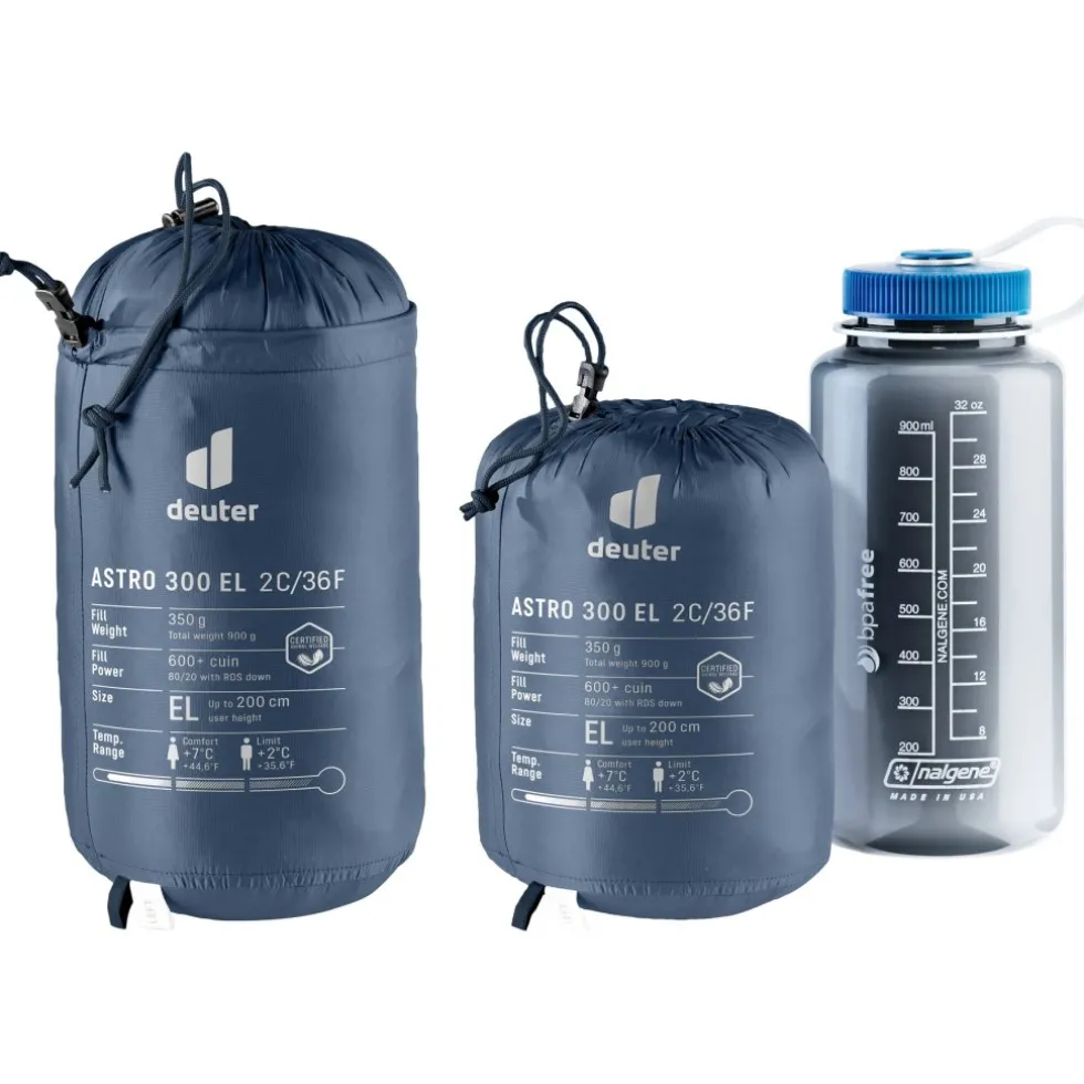 Deuter Astro 300 EL +2C/36F Donzen Slaapzak - de Rits Links - marine-ink