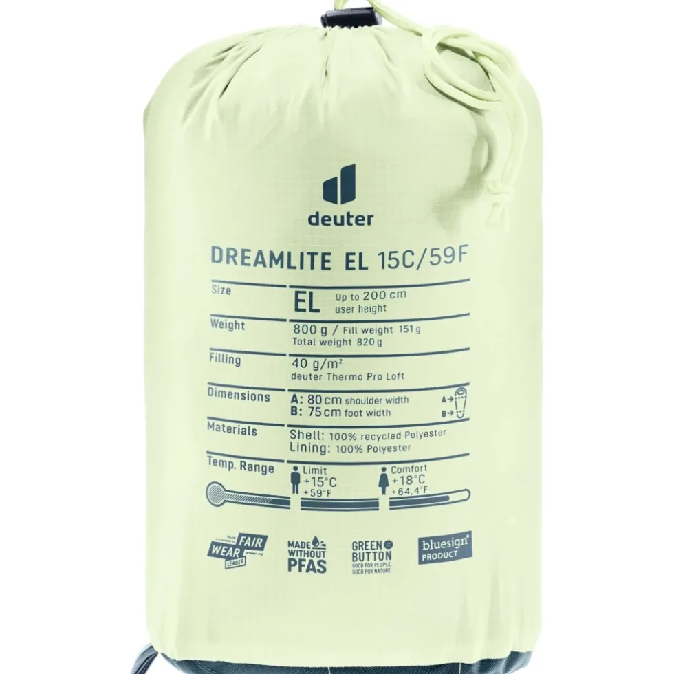 Deuter Dreamlite EL 15C/59F Slaapzak - nautic-breeze