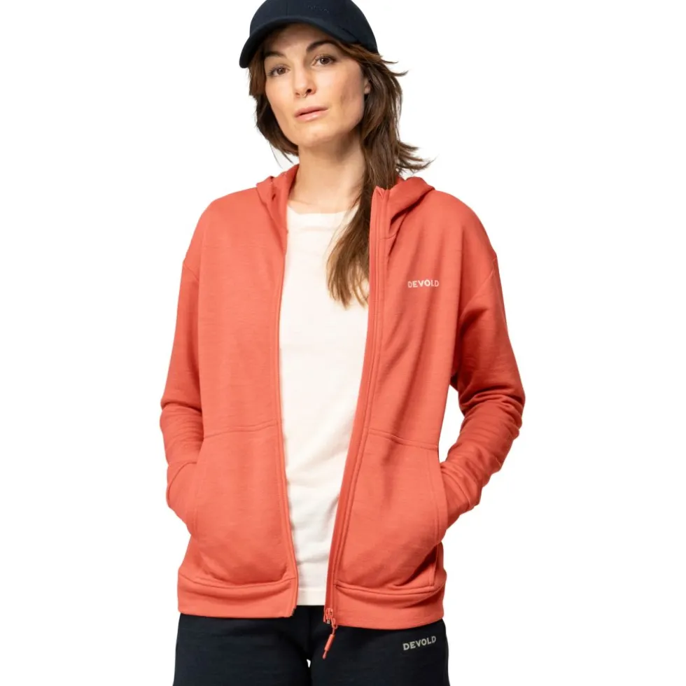 Devold Everyday Jas met Capuchon Dames - 121A Coral