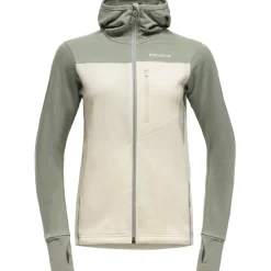 Devold Explorer Merino Jas met Capuchon Dames - 402A Fog/Raw White