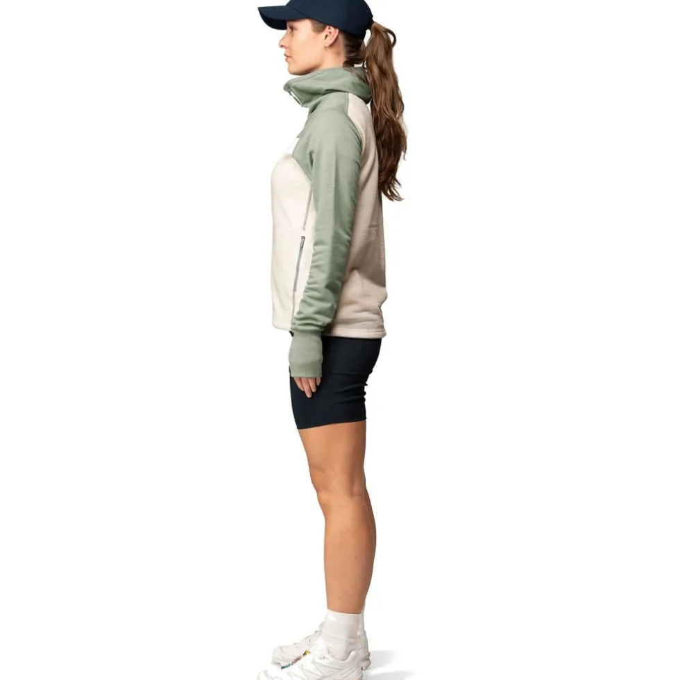 Devold Explorer Merino Jas met Capuchon Dames - 402A Fog/Raw White