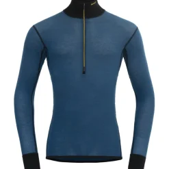 Devold Wool Mesh 190 Zip Neck Shirt met Lange Mouwen Heren - 422B Flood/Caviar