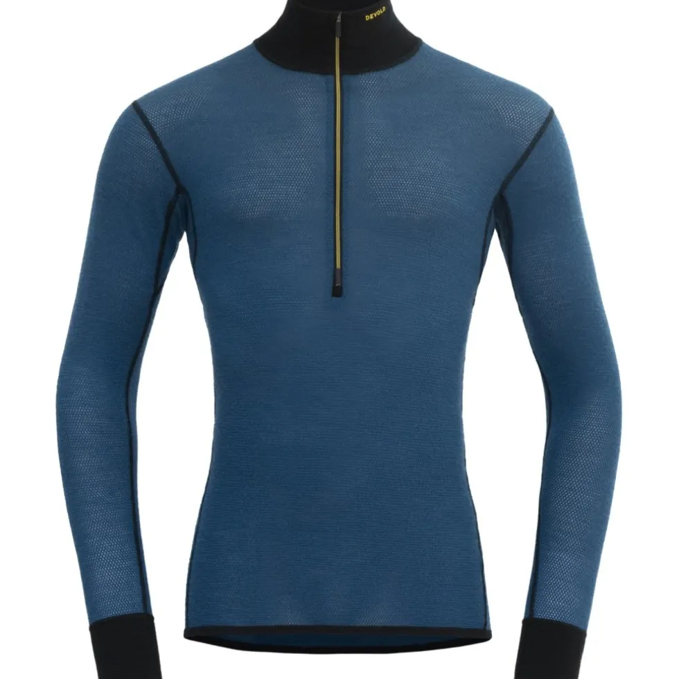 Devold Wool Mesh 190 Zip Neck Shirt met Lange Mouwen Heren - 422B Flood/Caviar