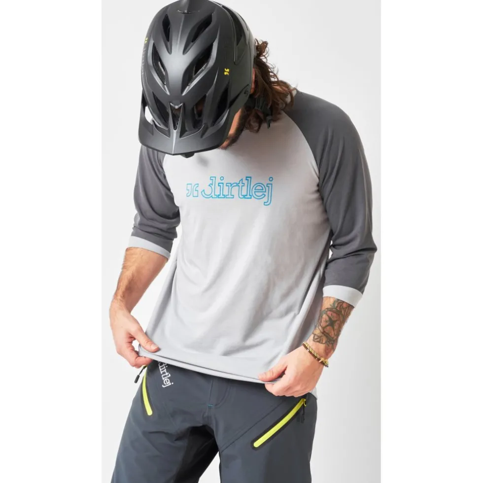 Dirtlej Mountee 3/4 Shirt Heren - grijs/zwart