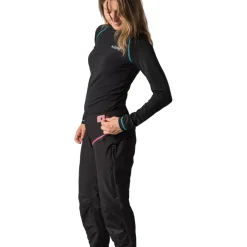 Dirtlej Trailscout Long Flex MTB-Broek Dames - Black Label - zwart/berry
