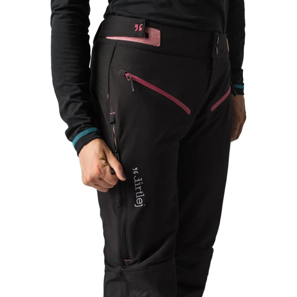 Dirtlej Trailscout Long Flex MTB-Broek Dames - Black Label - zwart/berry