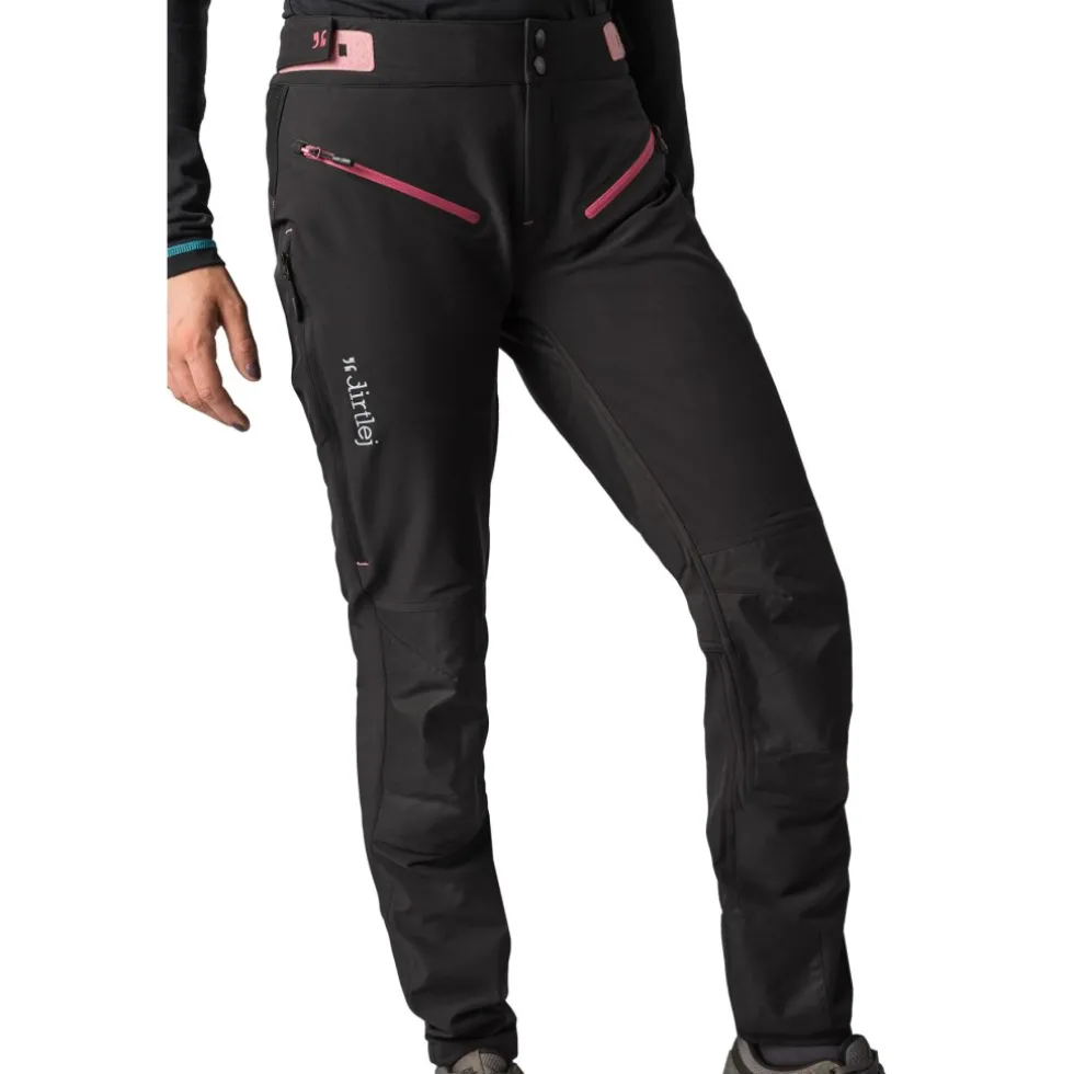 Dirtlej Trailscout Long Flex MTB-Broek Dames - Black Label - zwart/berry