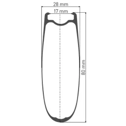 DT Swiss ARC 1100 DICUT 80 Achterwiel - 28" | Carbon | Clincher - QR 130 - HG-EV / XDR