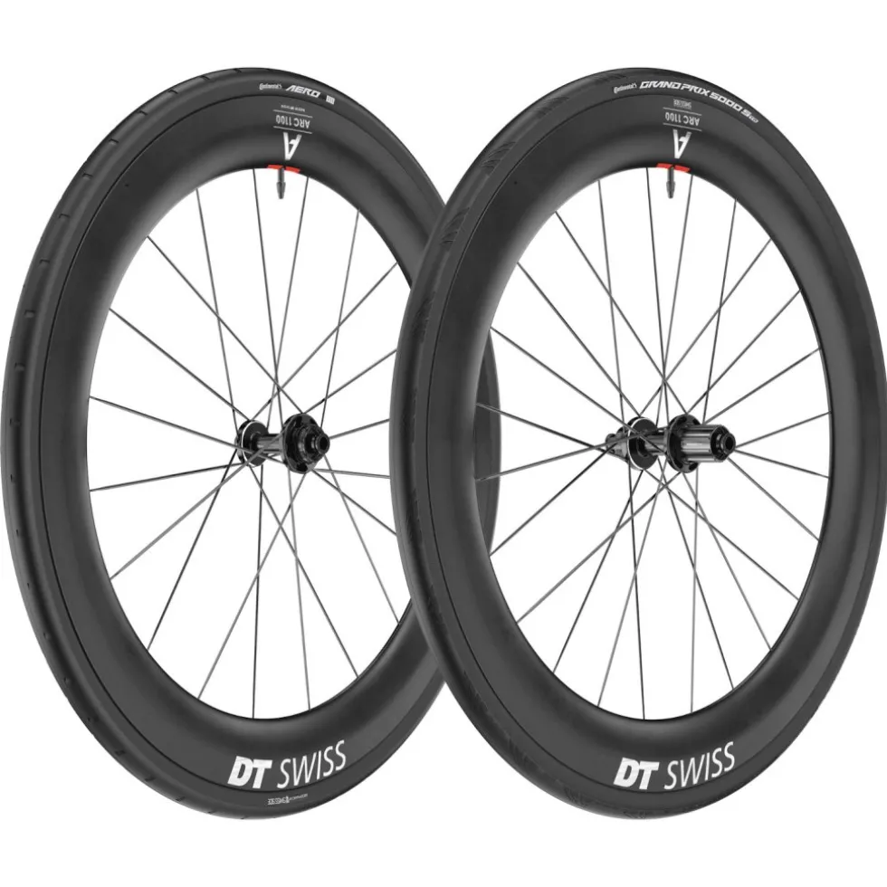 DT Swiss | Continental WTS Wielsysteem - ARC 1100 DICUT 65 Set + Aero 111 / GP 5000 S Vouwband - 28" | 12x100/12x142mm