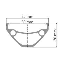 DT Swiss D 1900 CLASSIC db 20 Achterwiel - 26" | 30mm | Clincher | 6 Gaten - 10x135mm BO - Single Speed