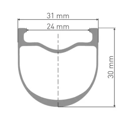 DT Swiss HGC 1400 SPLINE 30 Voorwiel - 28" | Carbon | Centerlock - 12x110mm Boost