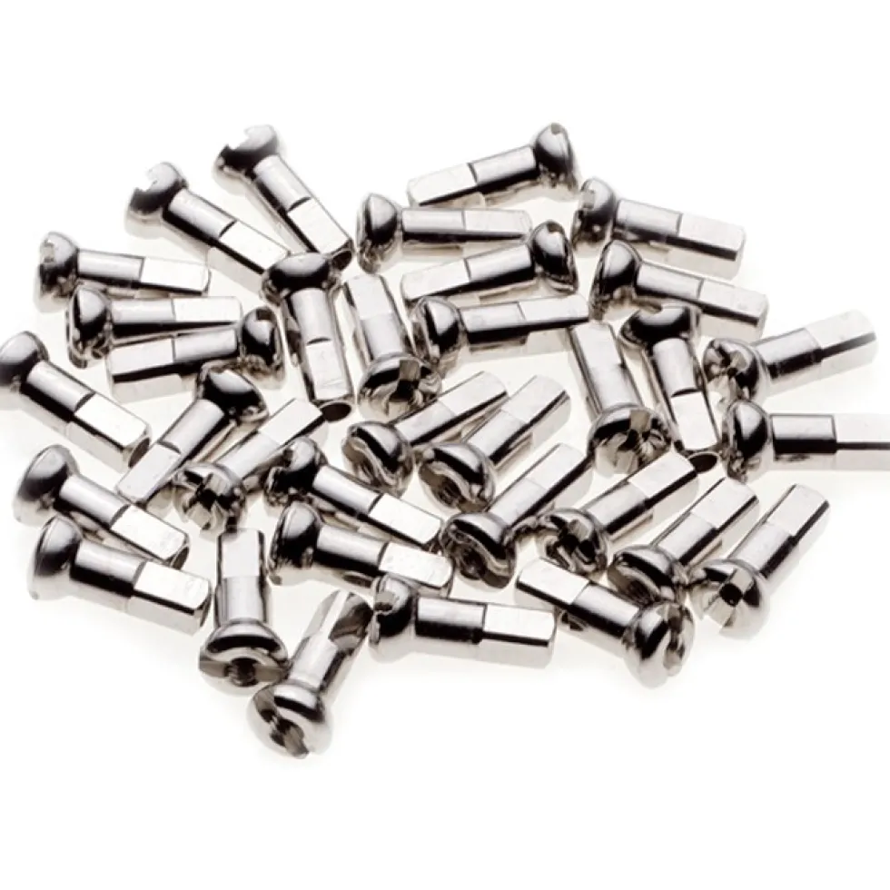 DT Swiss Pro Head Messing Spaaknippel 2,0mm - zilver