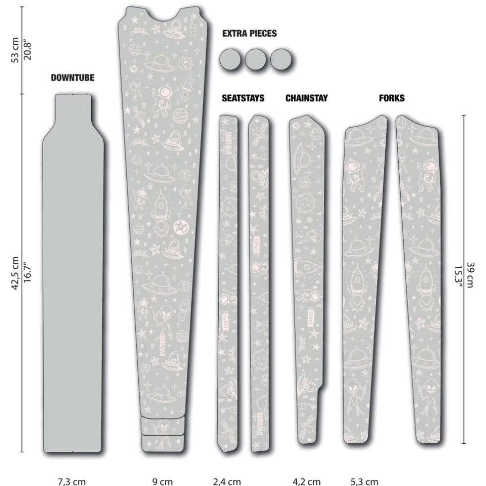 DYEDBRO Gravel Frame Protection Kit SPACE TRIP - white matte
