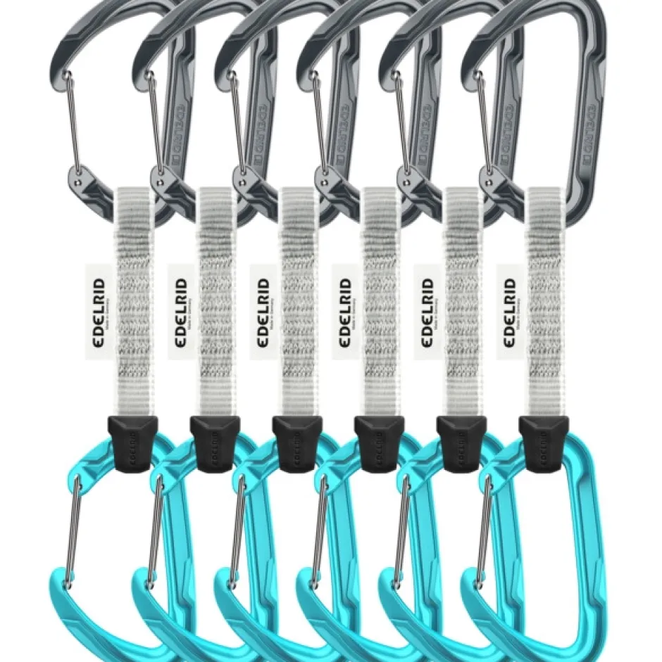 Klimsetjes < Edelrid Pure Wire 10 cm Quickdraw Set - Set van 6 - slate-icemint