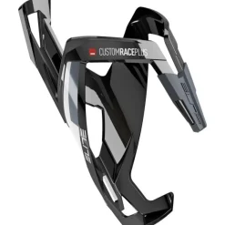 Elite Custom Race Plus Bottle Cage - black glossy/white graphic