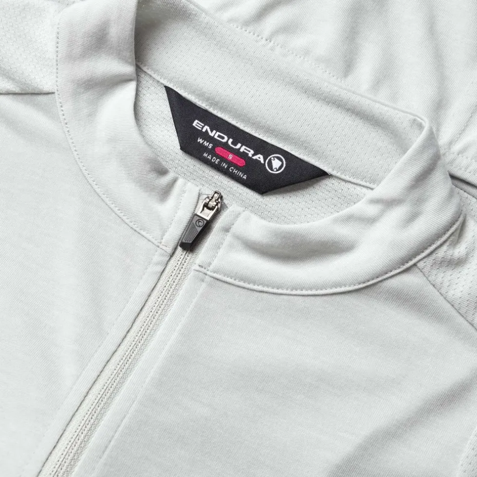 Endura Loop Zipped Fietsshirt met Korte Mouwen Dames - mains grey