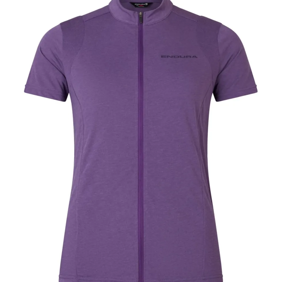 Endura Loop Zipped Fietsshirt met Korte Mouwen Dames - heather