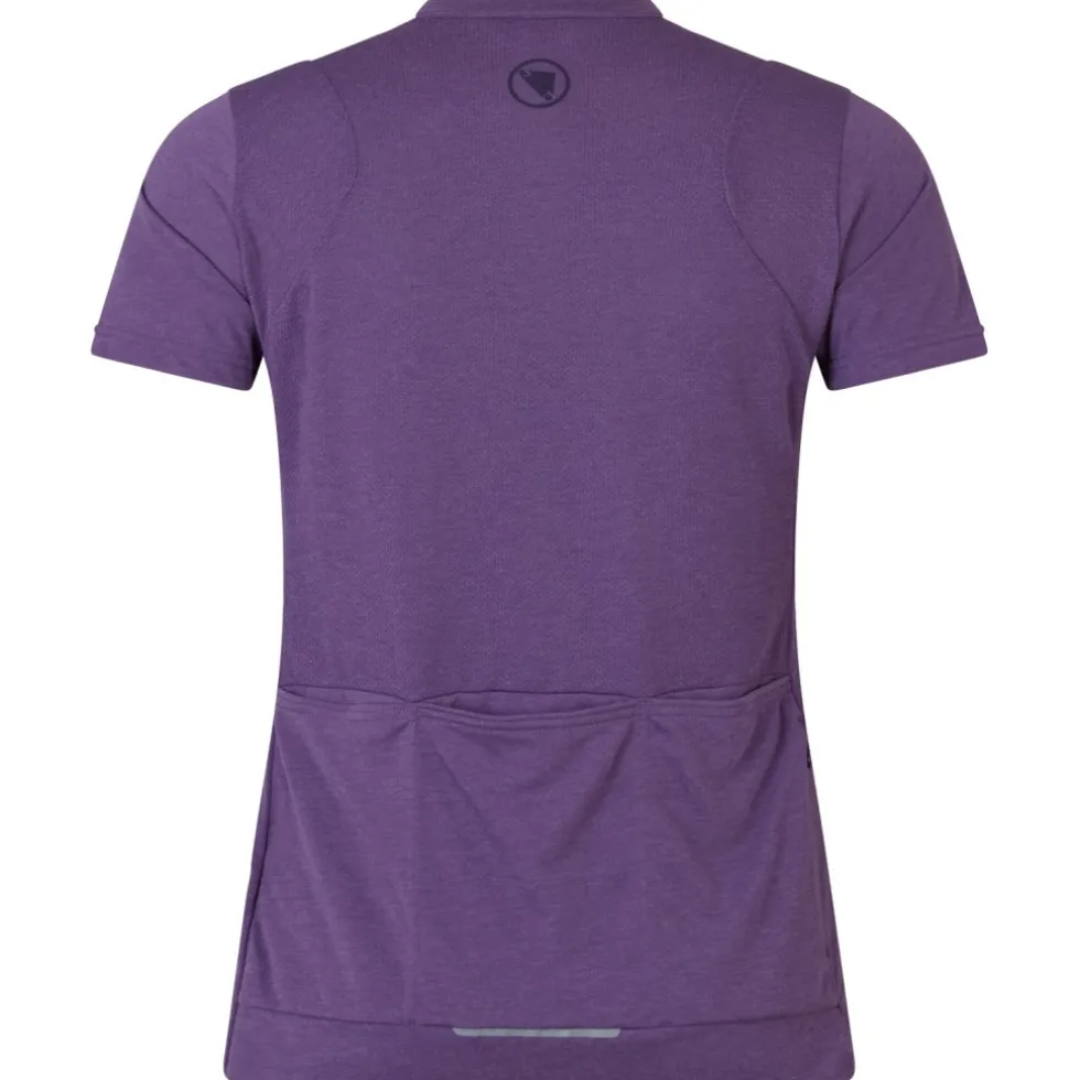 Endura Loop Zipped Fietsshirt met Korte Mouwen Dames - heather