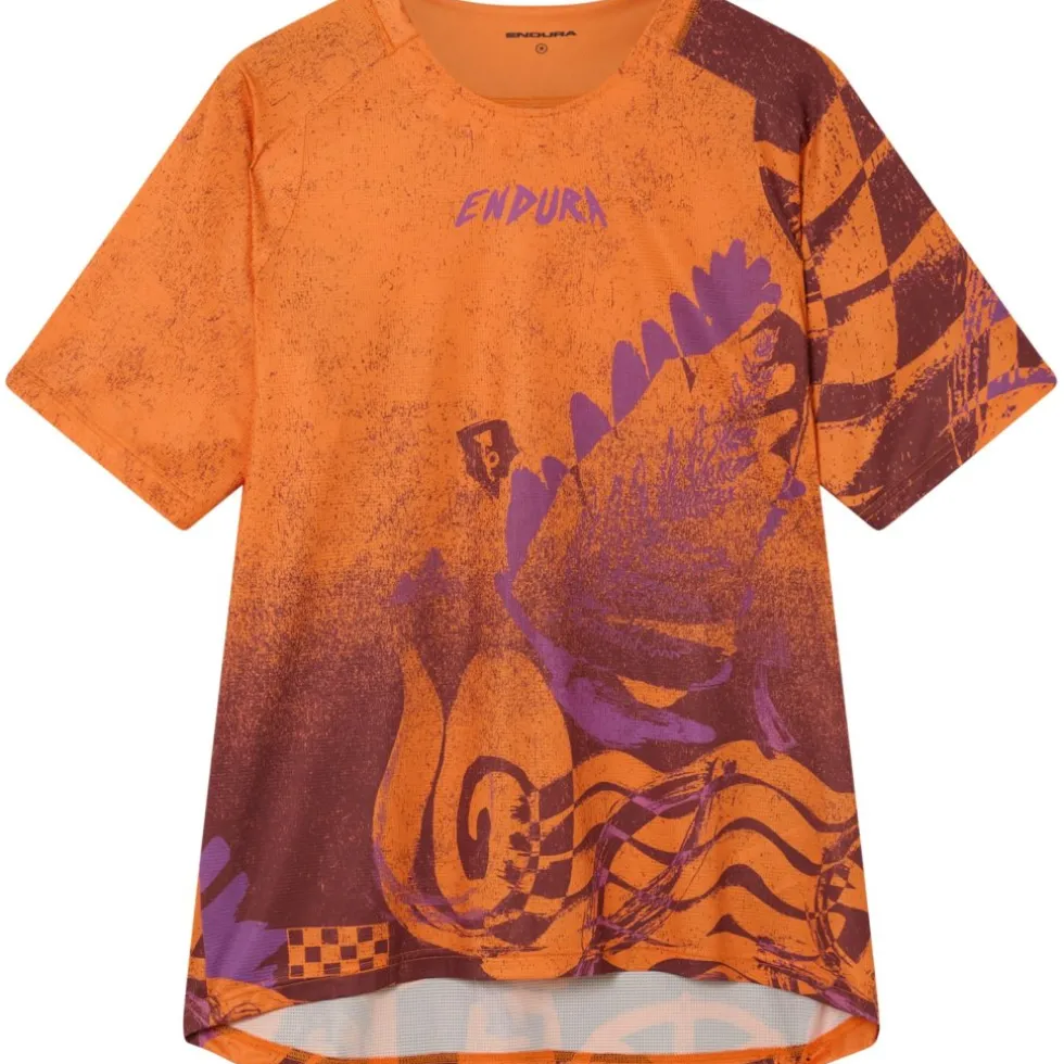Endura Singletrack Print Shirt met korte mouwen Heren - end orange