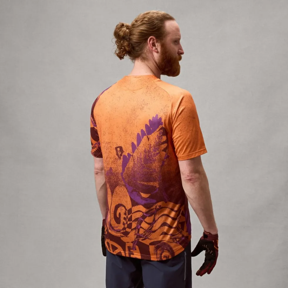 Endura Singletrack Print Shirt met korte mouwen Heren - end orange