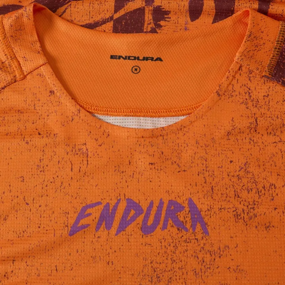 Endura Singletrack Print Shirt met korte mouwen Heren - end orange