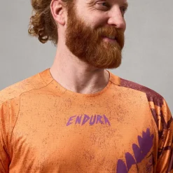 Endura Singletrack Print Shirt met korte mouwen Heren - end orange