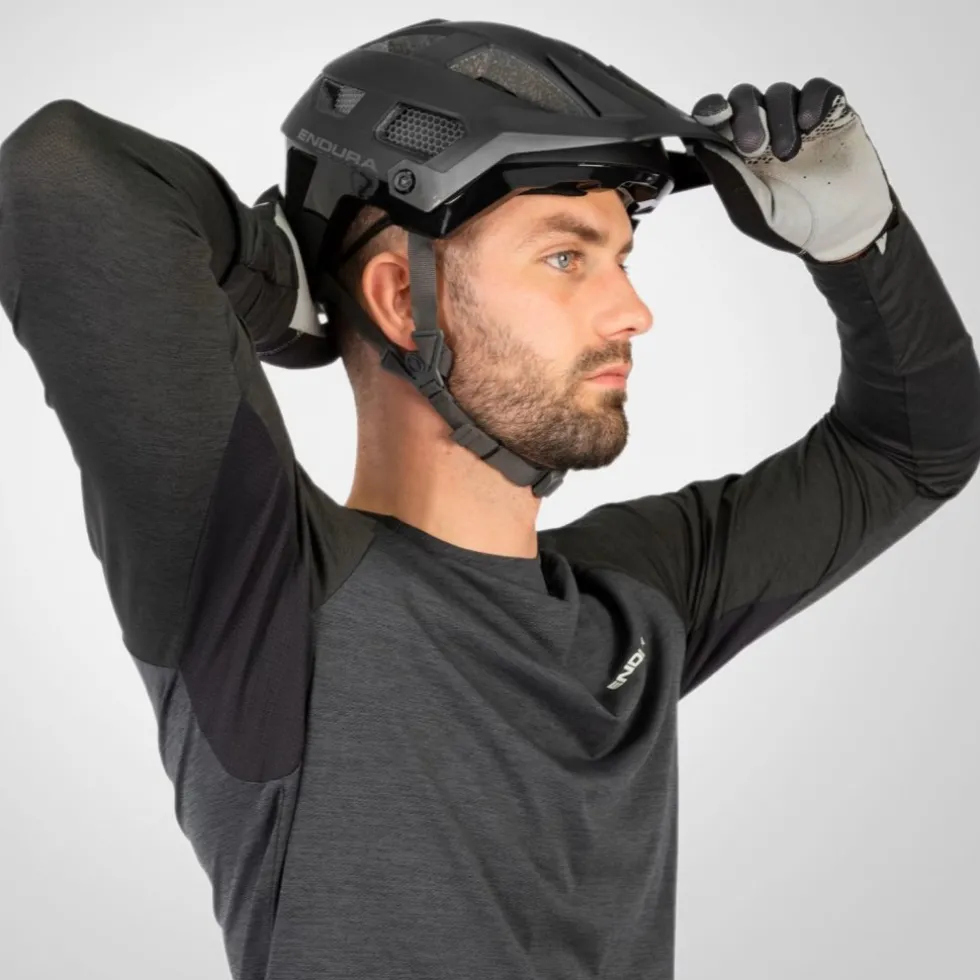 Endura SingleTrack Shirt met Lange Mouwen Heren - pewter grey
