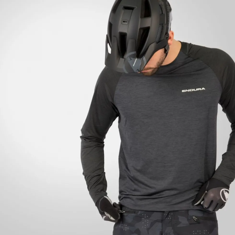 Endura SingleTrack Shirt met Lange Mouwen Heren - pewter grey