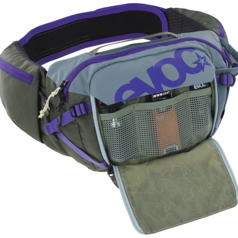 EVOC Pro 3 Heuptas + 1.5L Drinkzak - Steel - Violet - Dark Olive