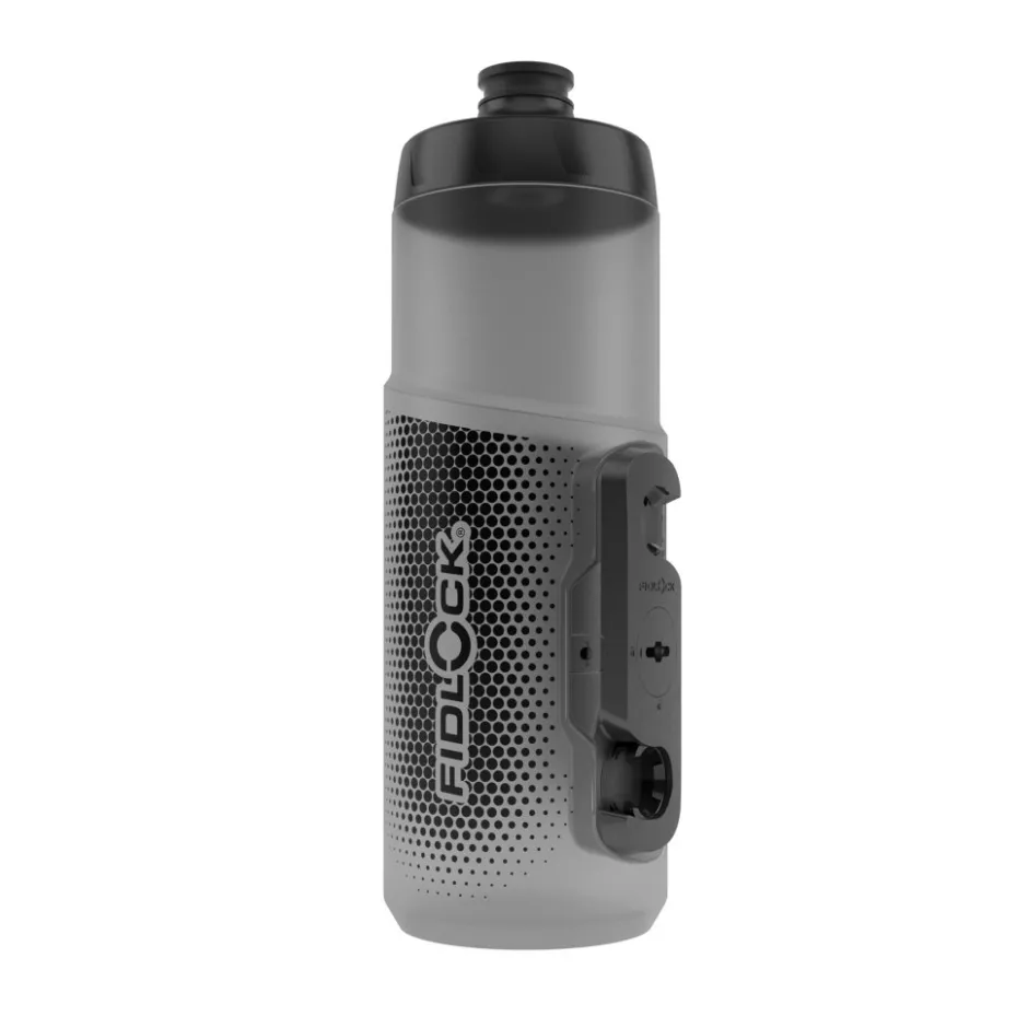 Bidons < Fidlock Single Bottle Twist 600ml Drinkfles + TWIST Bottle Connector - transparant/zwart