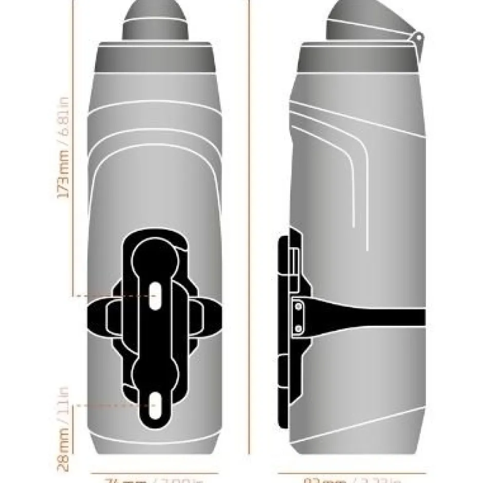 Bidons < Fidlock TWIST Single Bottle 800ml + Belt-only Connector - transparent black