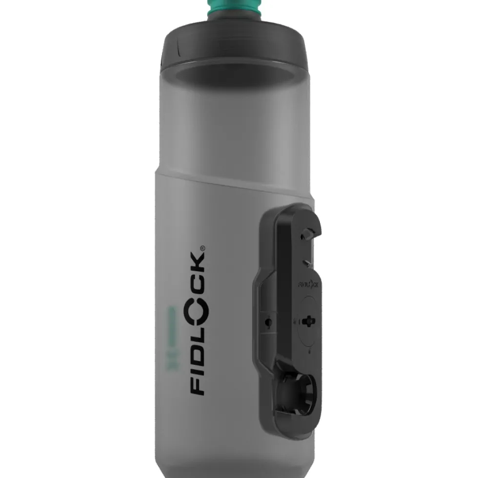 Fidlock Twist Single Fietsfles Antibacterieel + Bottle Connector - 600ml | transparent black