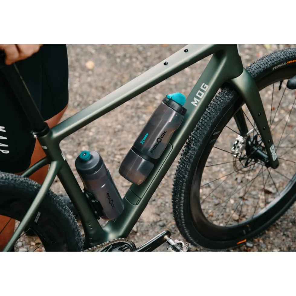 Fidlock Twist Single Fietsfles Antibacterieel + Bottle Connector - 600ml | transparent black