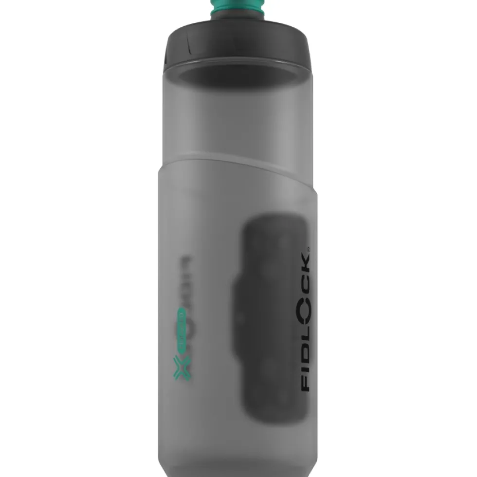 Fidlock Twist Single Fietsfles Antibacterieel + Bottle Connector - 600ml | transparent black