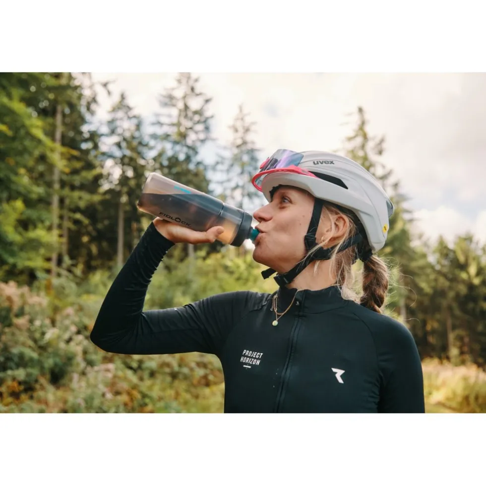 Fidlock Twist Single Fietsfles Antibacterieel + Bottle Connector - 600ml | transparent black